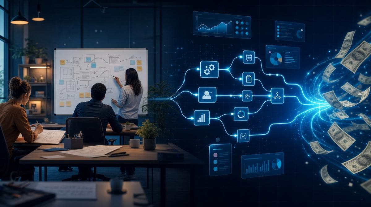 Small business team using AI automation with n8n and Claude shared skills