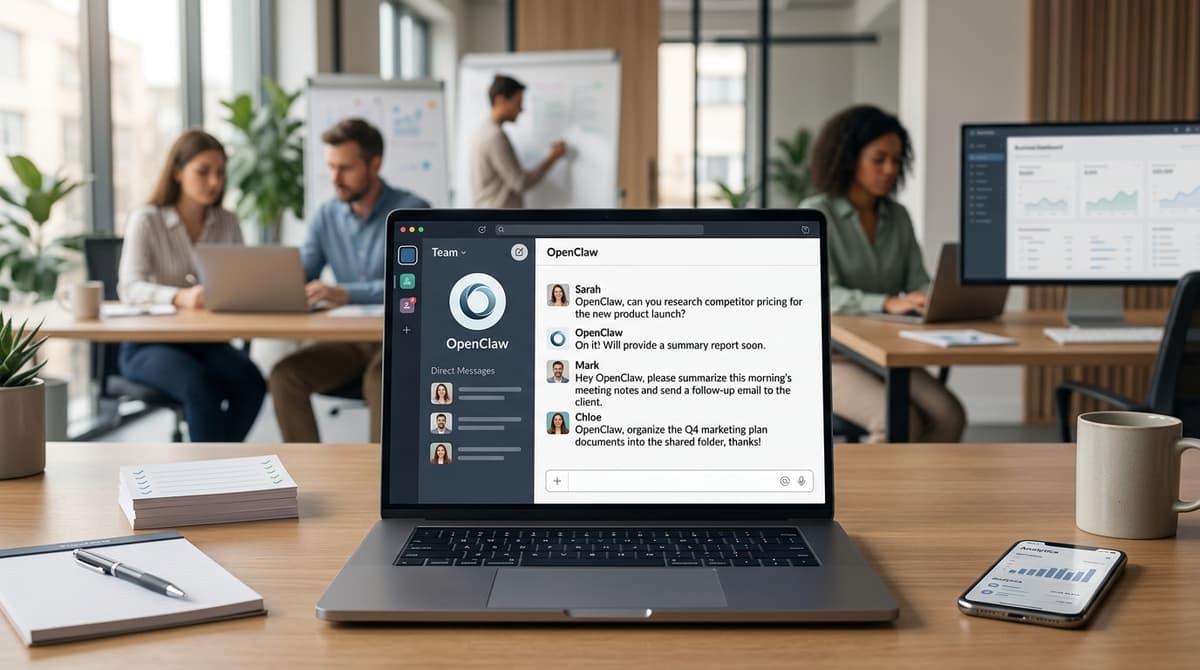 OpenClaw as a Slack-native AI teammate helping employees focus on higher-value work