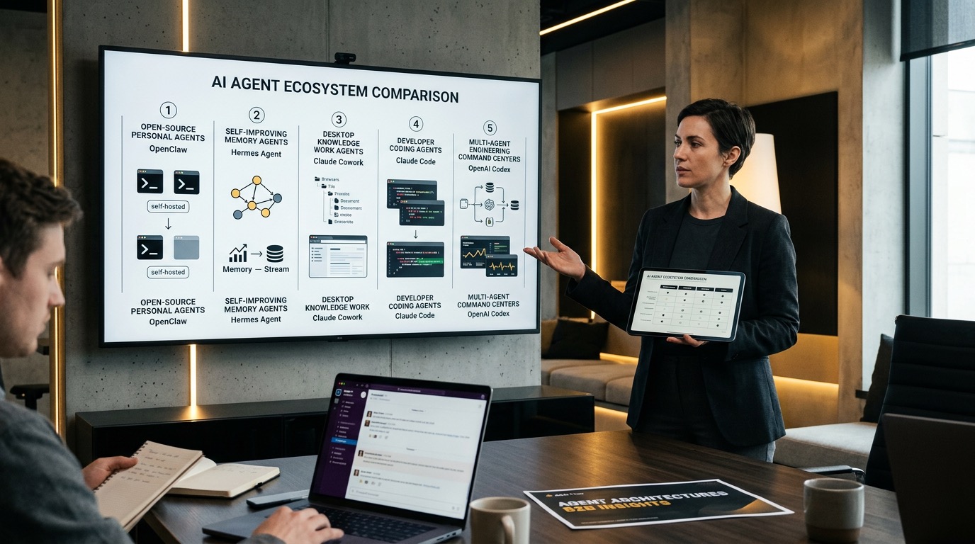 AI agent platform comparison across OpenClaw, Hermes Agent, Claude Cowork, Claude Code, and Codex